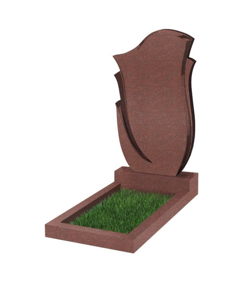 Памятник №55 резной вертикальный 1000*600*70 (Индия, красный К05)